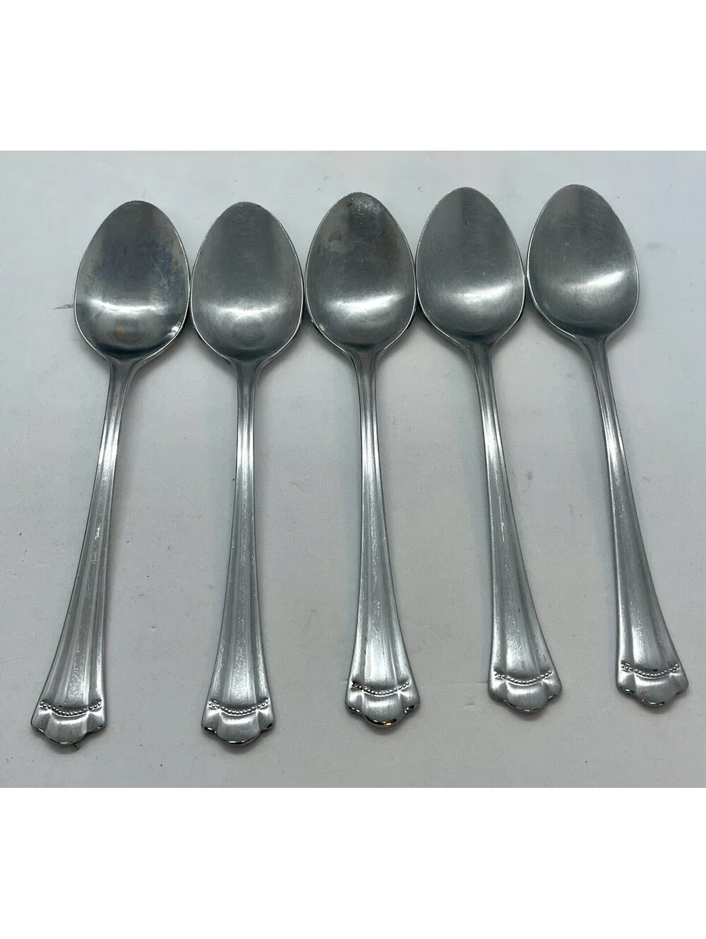 (5) Farberware Stainless Indonesia ROMANCE Teaspoon Lot ~ 6 1/4”